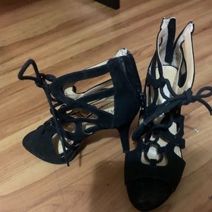 Strapped high heels